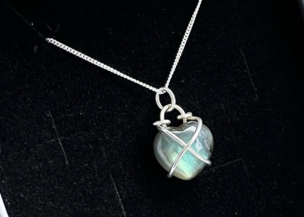 Handmade Labradorite Heart Necklace