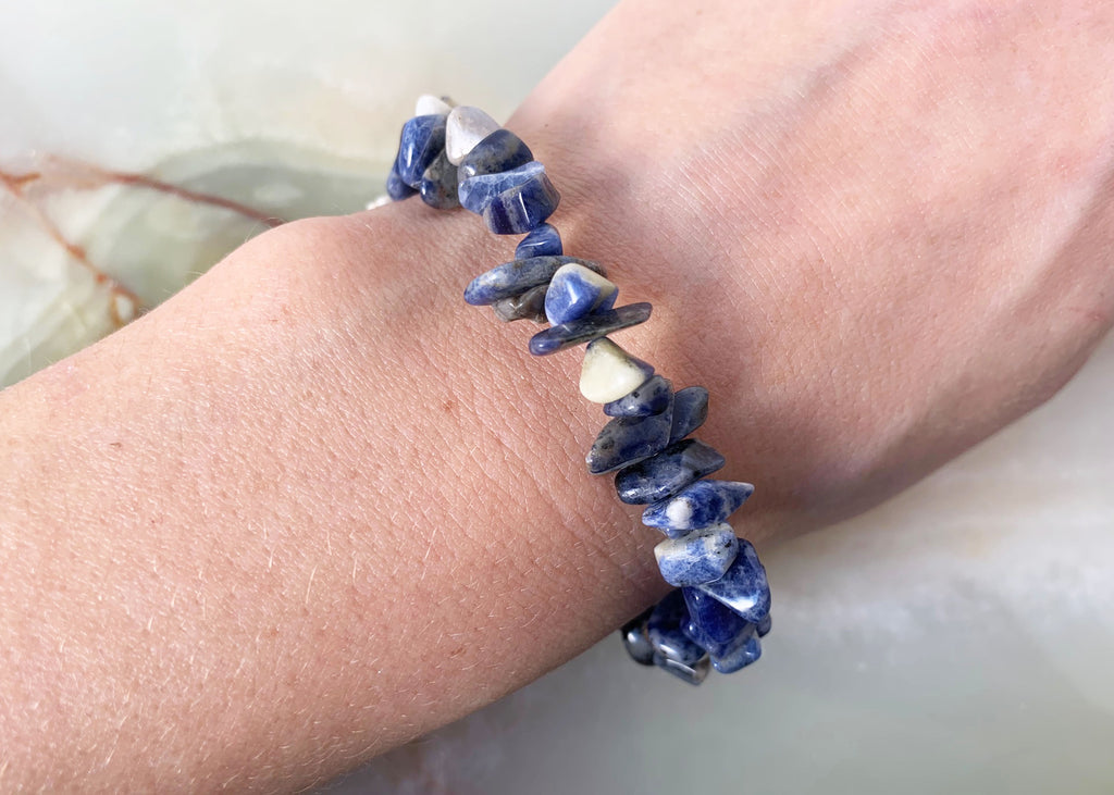 Sodalite Crystal Bracelet And Tumblestone Gift Set