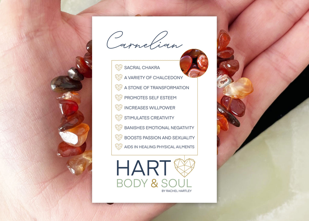 Carnelian Crystal Bracelet And Tumblestone Gift Set