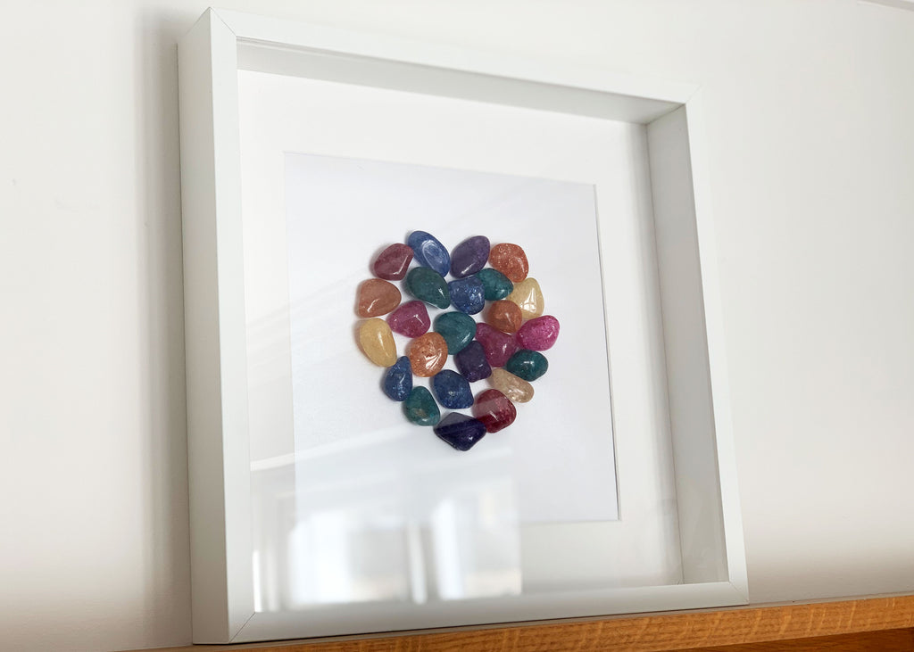 Hand Made Crystal Heart Framed Artwork