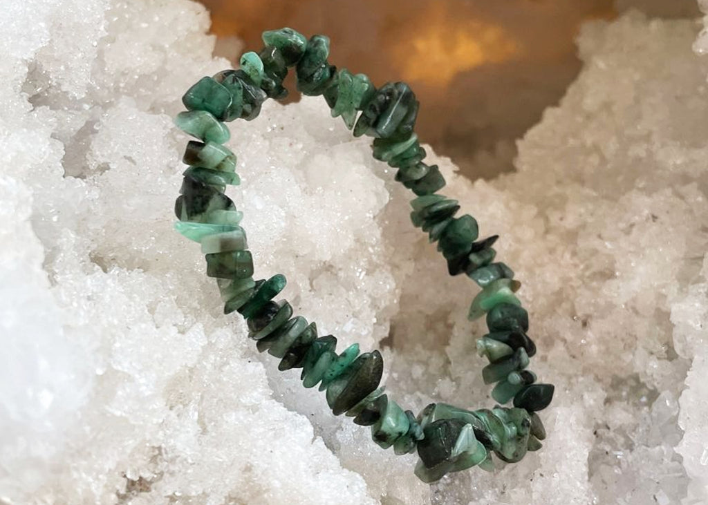 Emerald Crystal Chip Bracelet