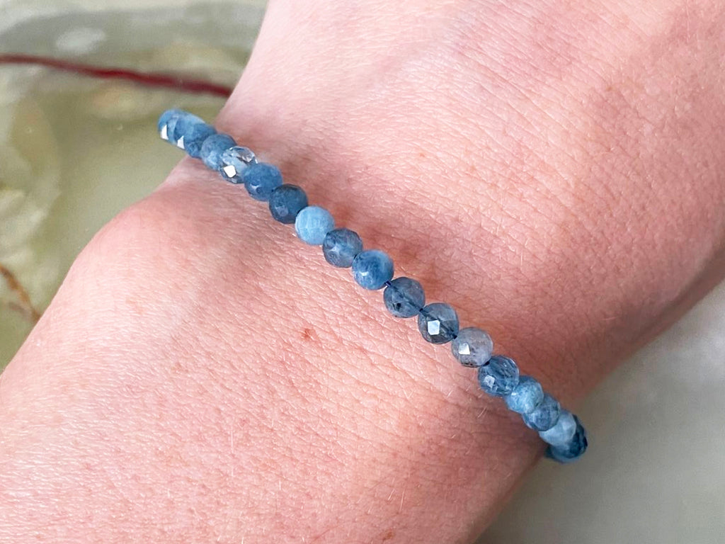 Aquamarine Faceted Bead Bracelet