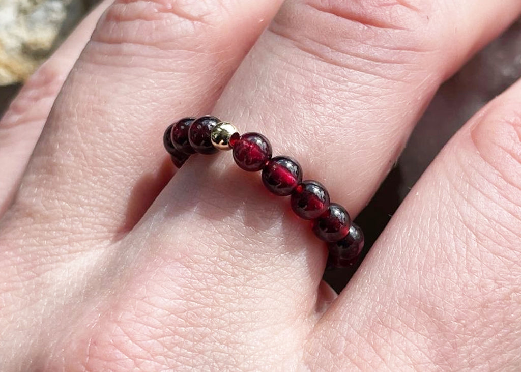 Garnet Bead Ring