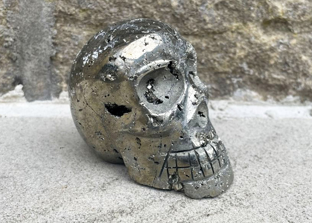 535g Druzy Pyrite Skull
