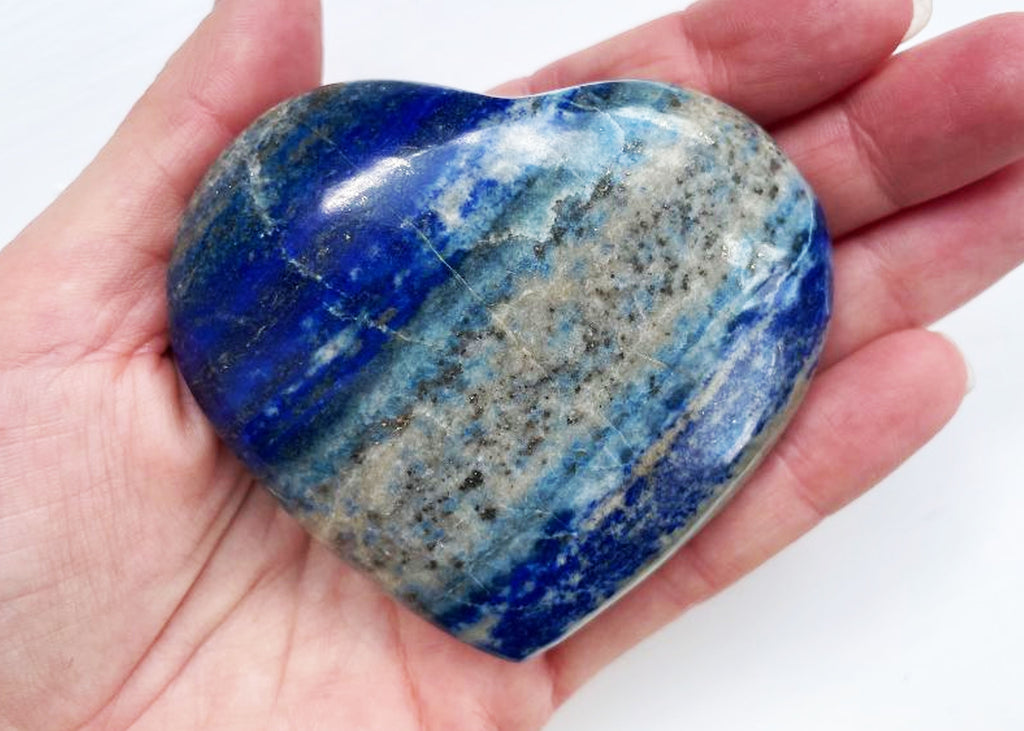High Grade Polished Lapis Lazuli Puffed Heart