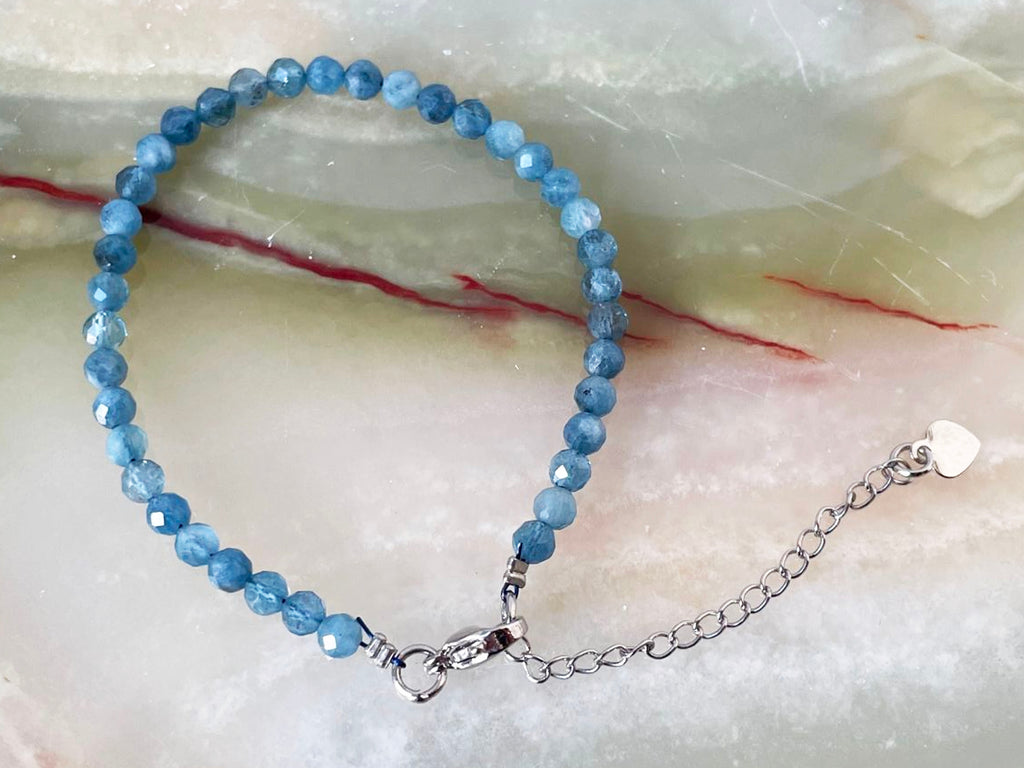 Aquamarine Faceted Bead Bracelet