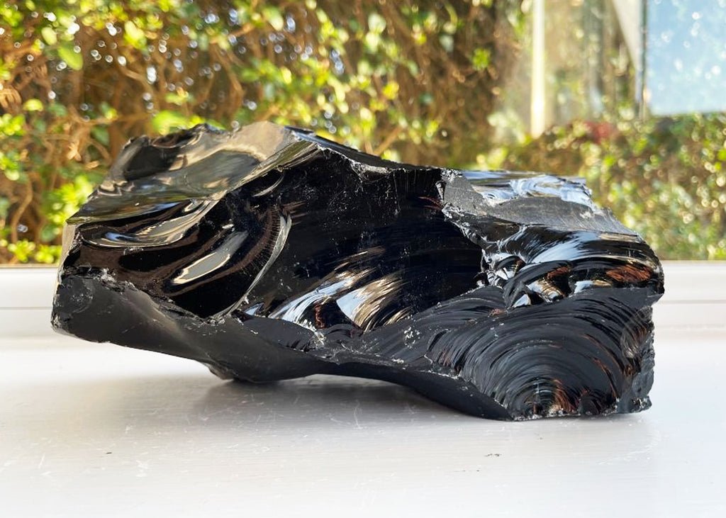 Large Raw Black Obsidian Stone