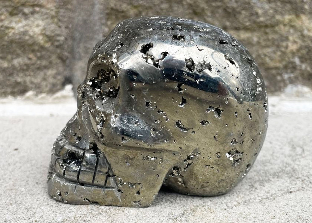 Large Druzy Pyrite Skull