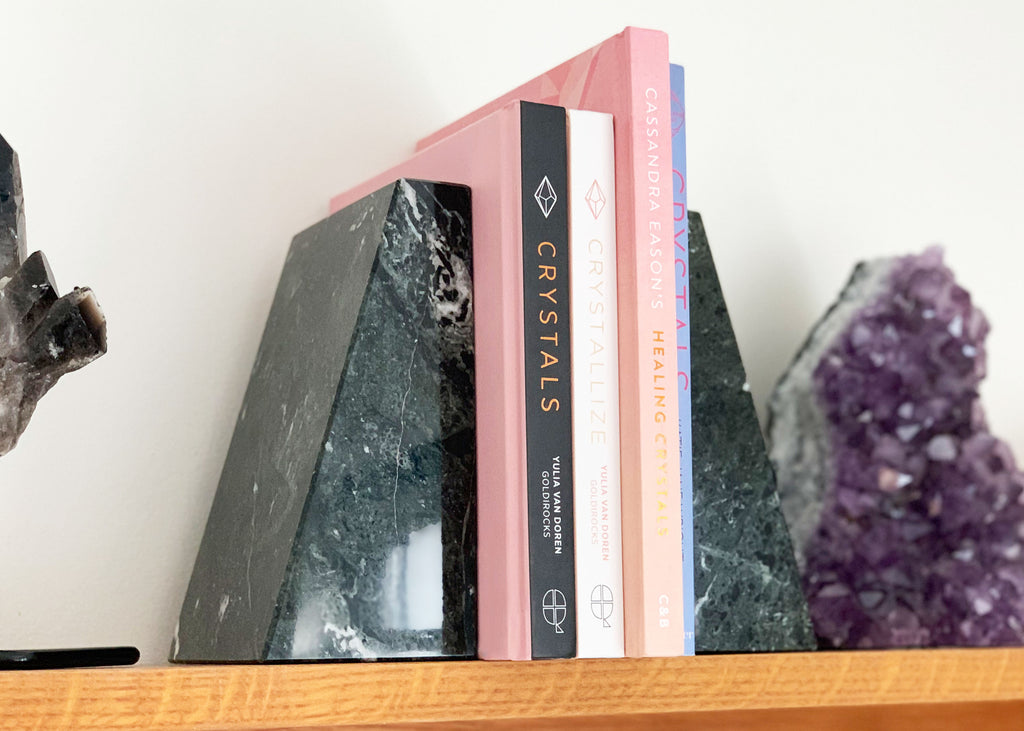 Pair Of Himalayan Marble Wedge Bookends