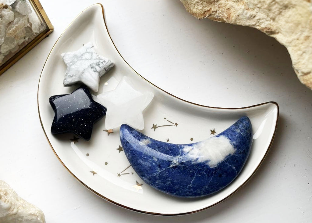 Ceramic Moon And Stars Trinket Dish
