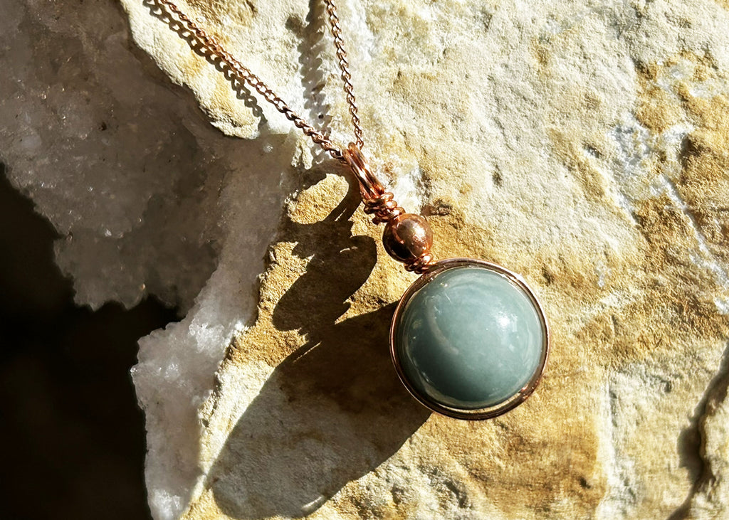 Handmade Blue Water Jade Necklace