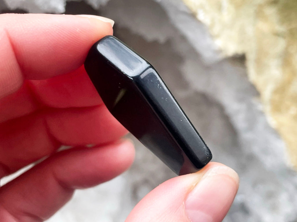 Black Obsidian Mini Coffin Carving