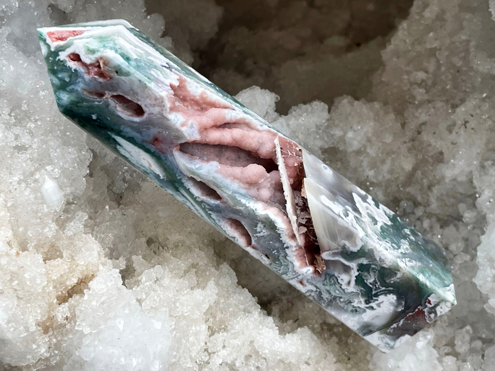 Pink moss agate discount