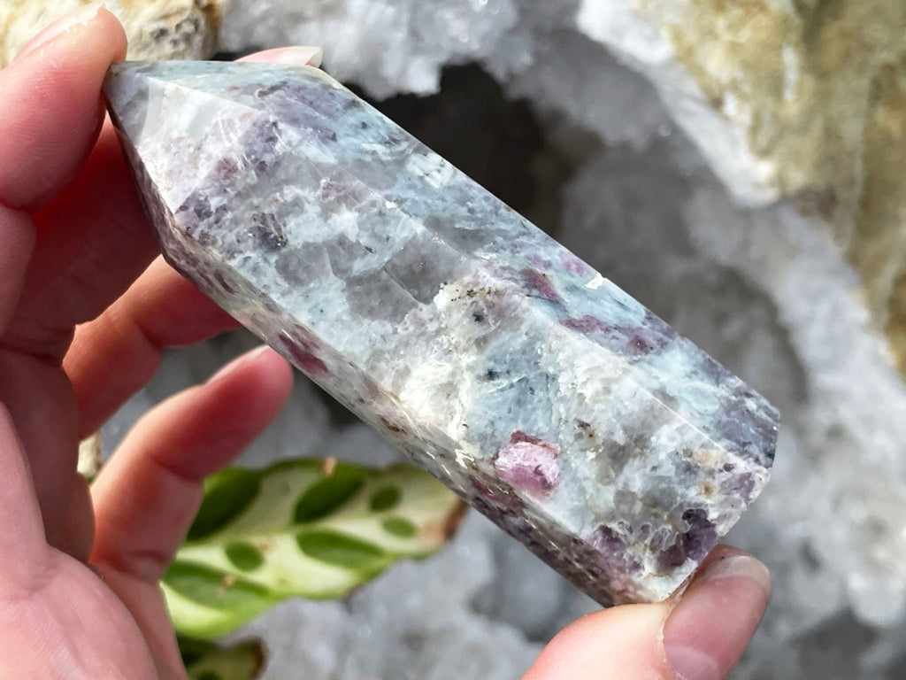 Pink Tourmaline, Aquamarine And Lepidolite Towers
