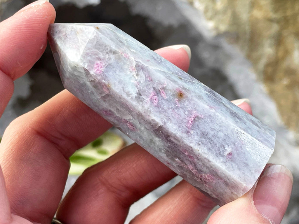 Pink Tourmaline, Aquamarine And Lepidolite Towers