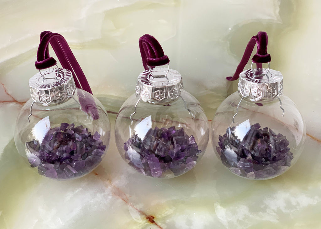 Amethyst Crystal Christmas Tree Bauble