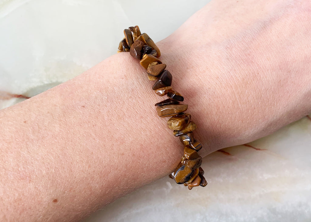 Tigers Eye Crystal Chip Bracelet