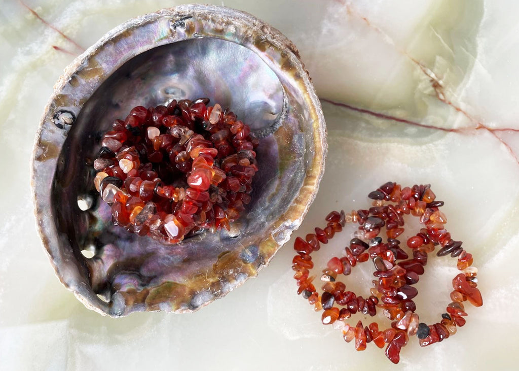 Carnelian Crystal Chip Bracelet