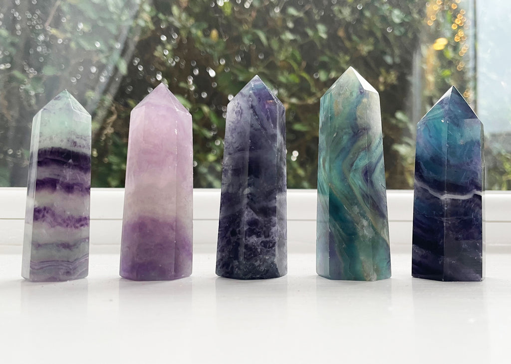 Rainbow Fluorite Mini Towers