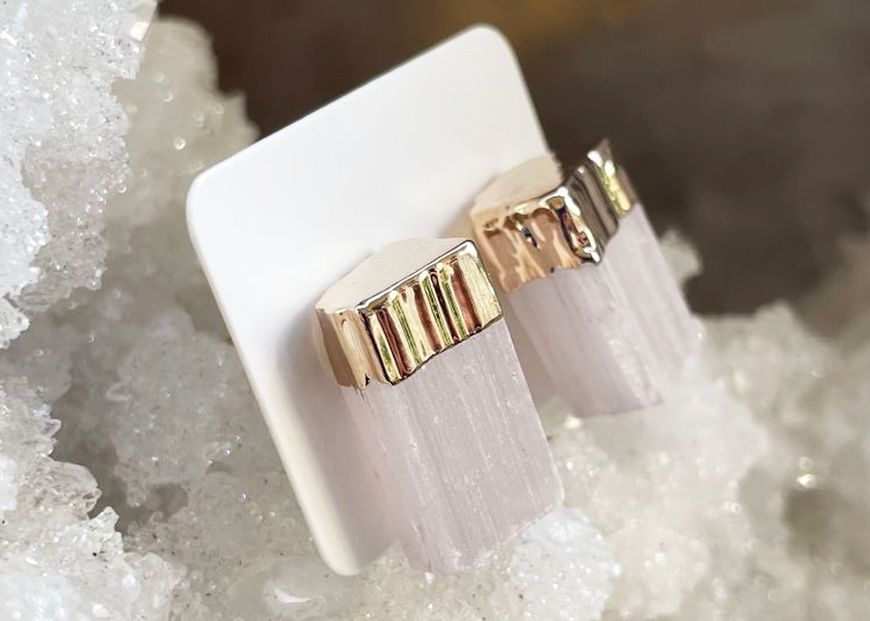 Selenite cheap stud earrings