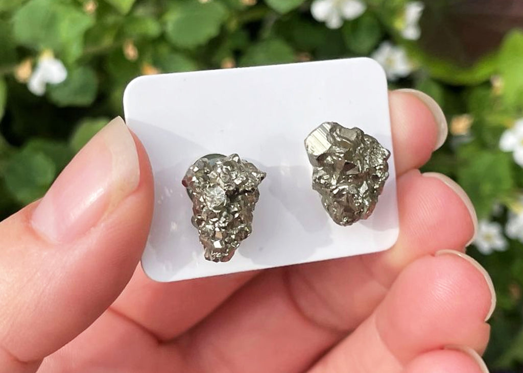 Pyrite Cluster Stud Earrings