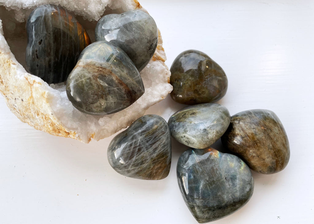 Labradorite Polished Puff Heart