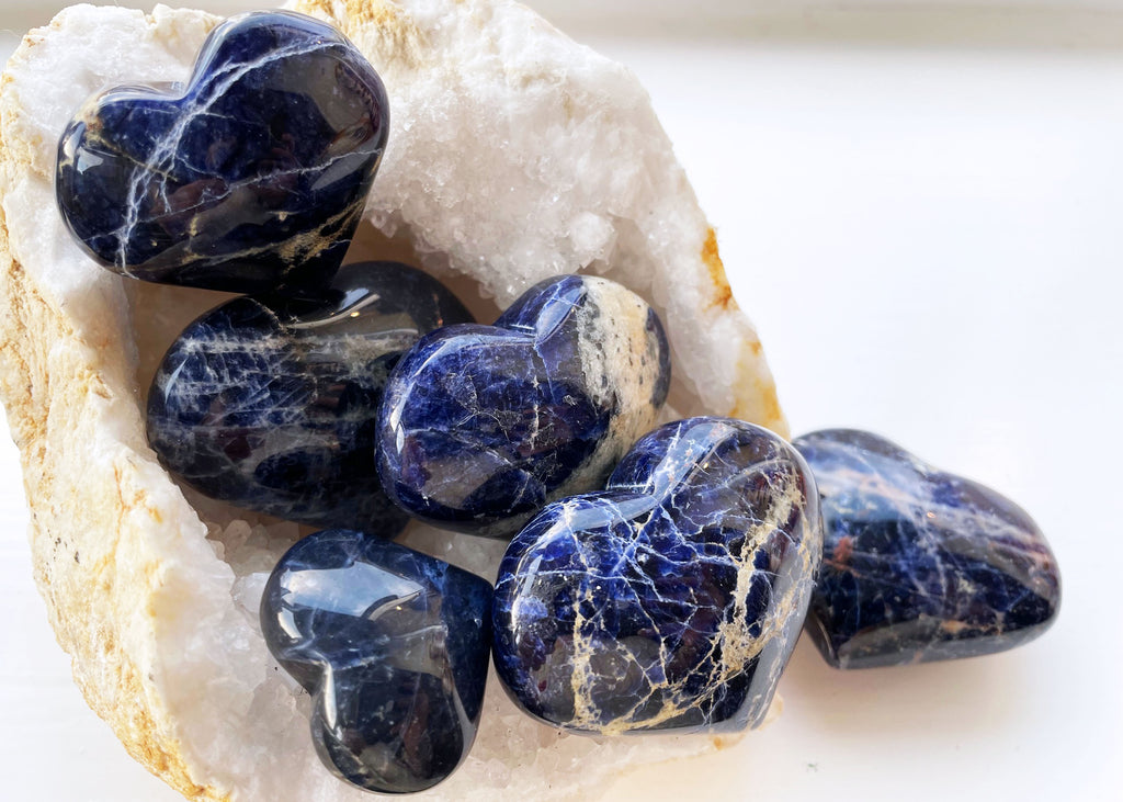 Polished Sodalite Puff Heart