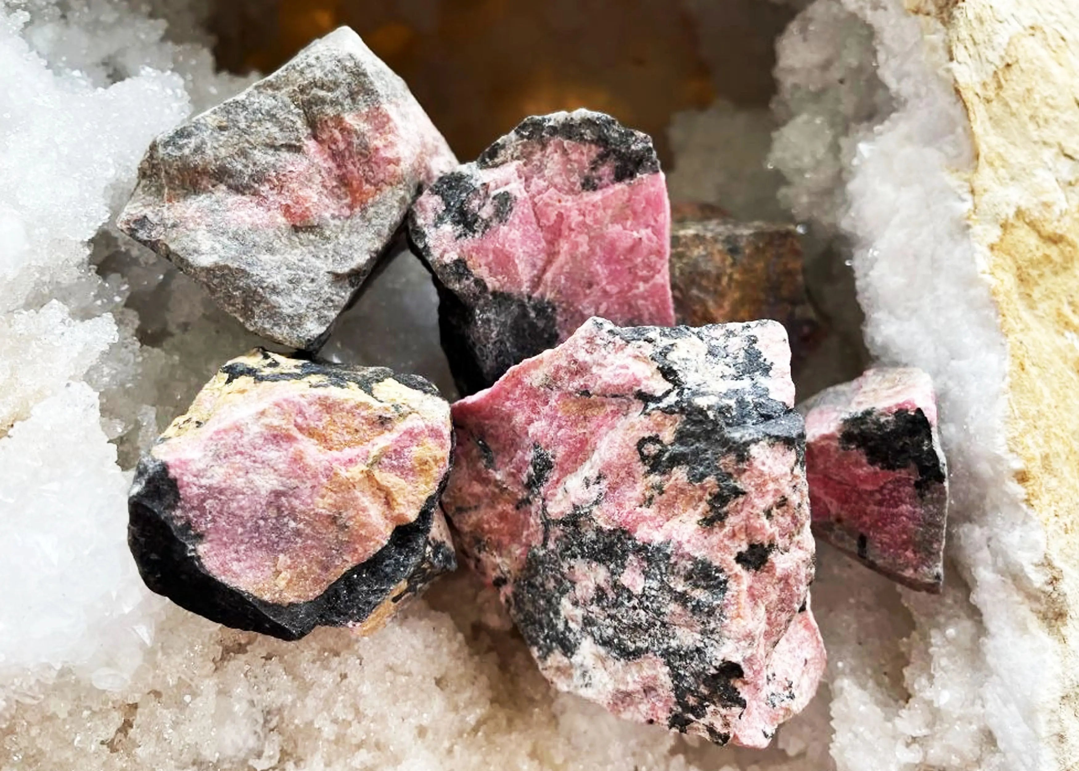 Raw/Rough Rhodonite Chunks – Hart, Body and Soul