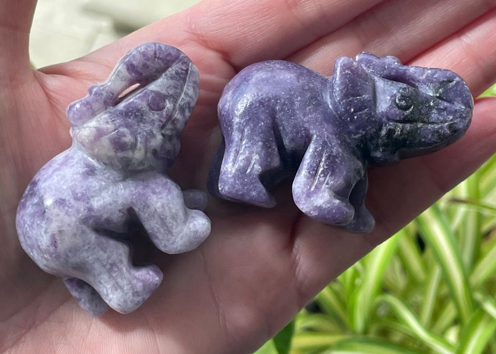 Carved And Polished Lepidolite Elephant