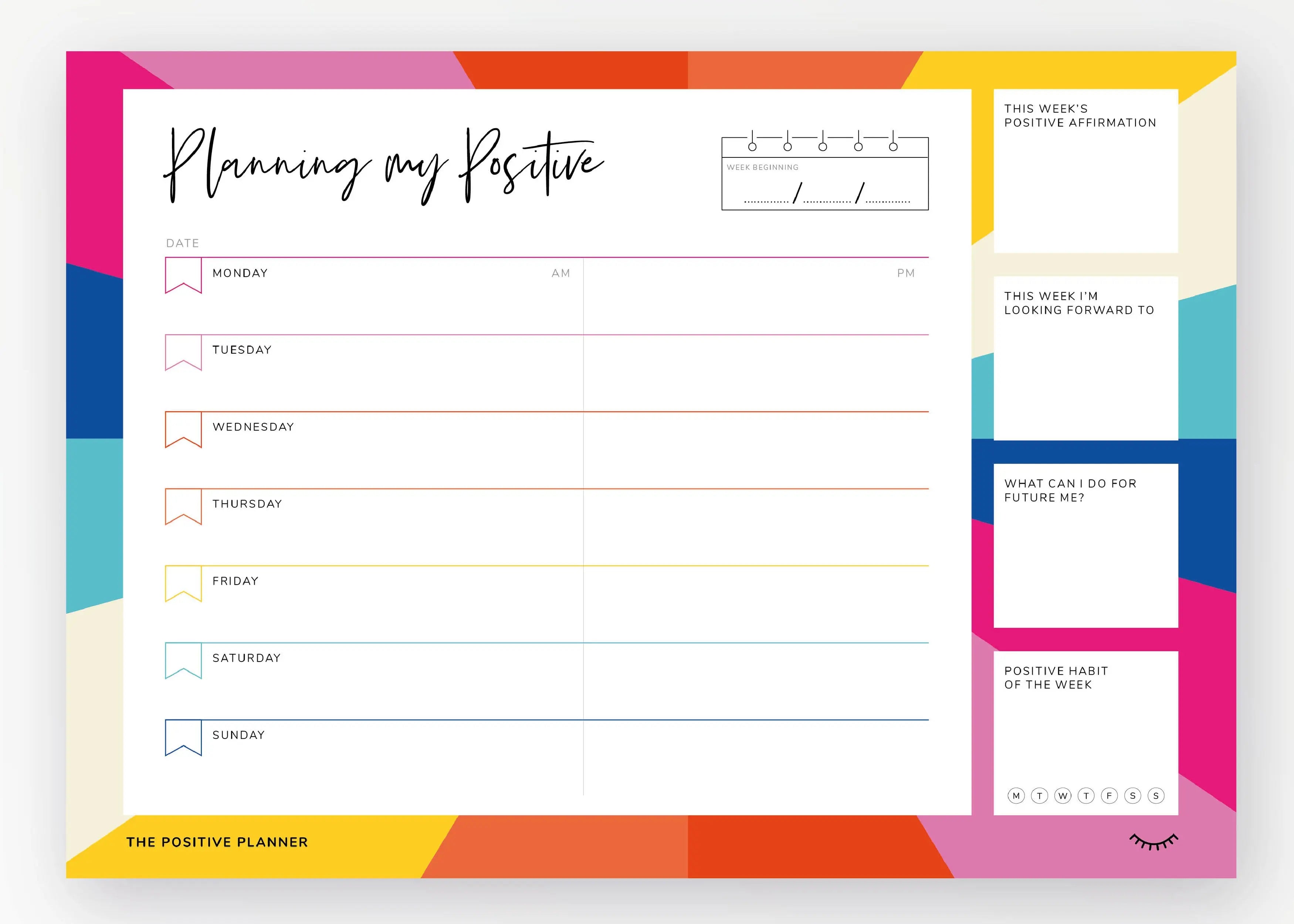 Positive Planner Example The Positive Planner Weekly Desk Pad – Hart, Body and Soul