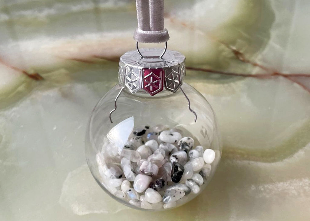 Rainbow Moonstone Crystal Christmas Tree Bauble