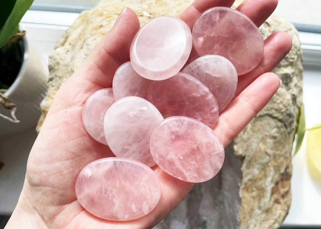 Rose Quartz Oval Worry Stone