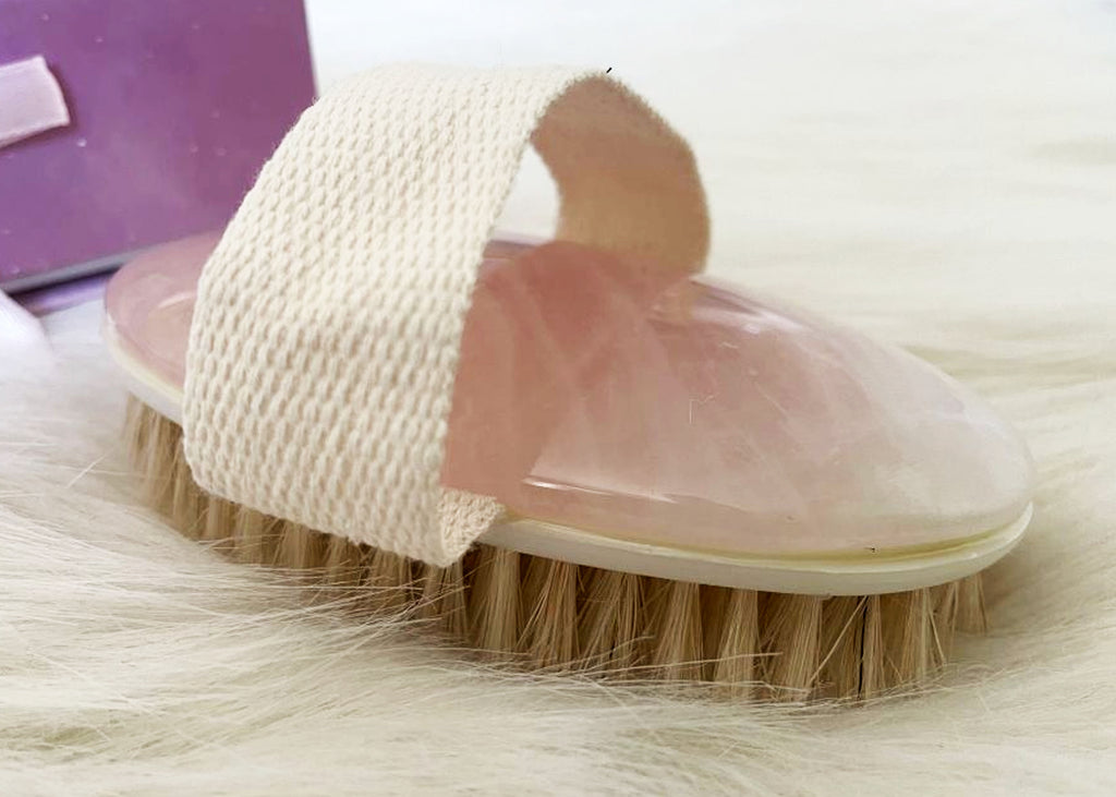 Rose Quartz Crystal Body Brush