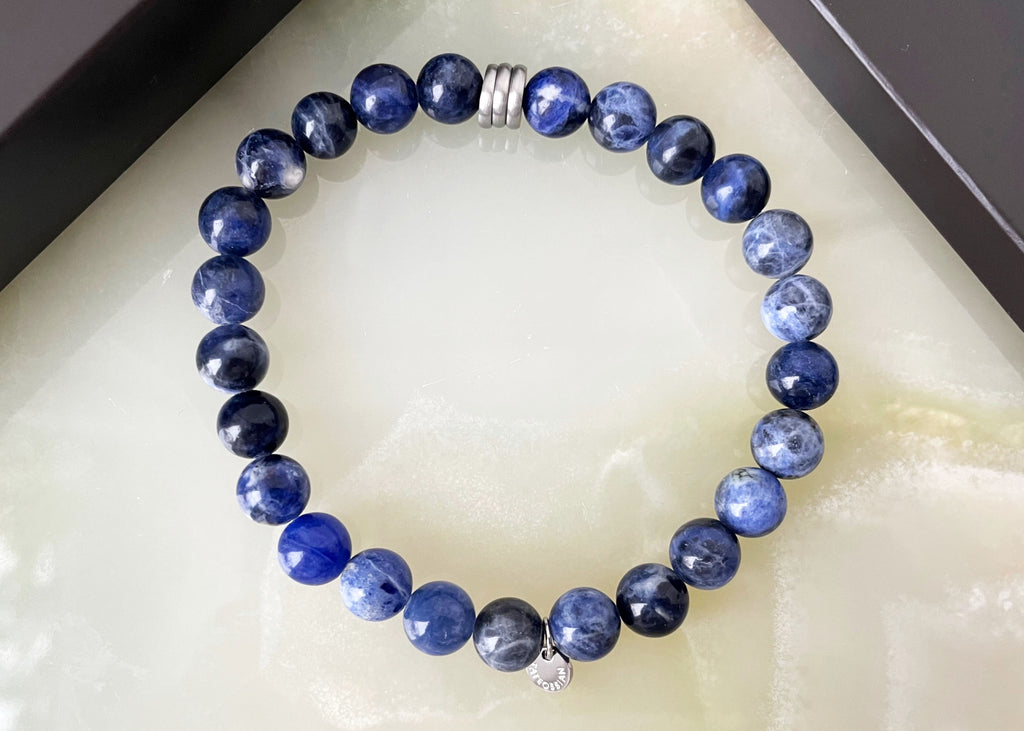 Mens Tateossian Sodalite Beaded Bracelet