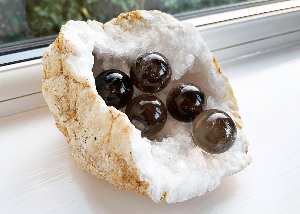 Polished Mini Smokey Quartz Spheres