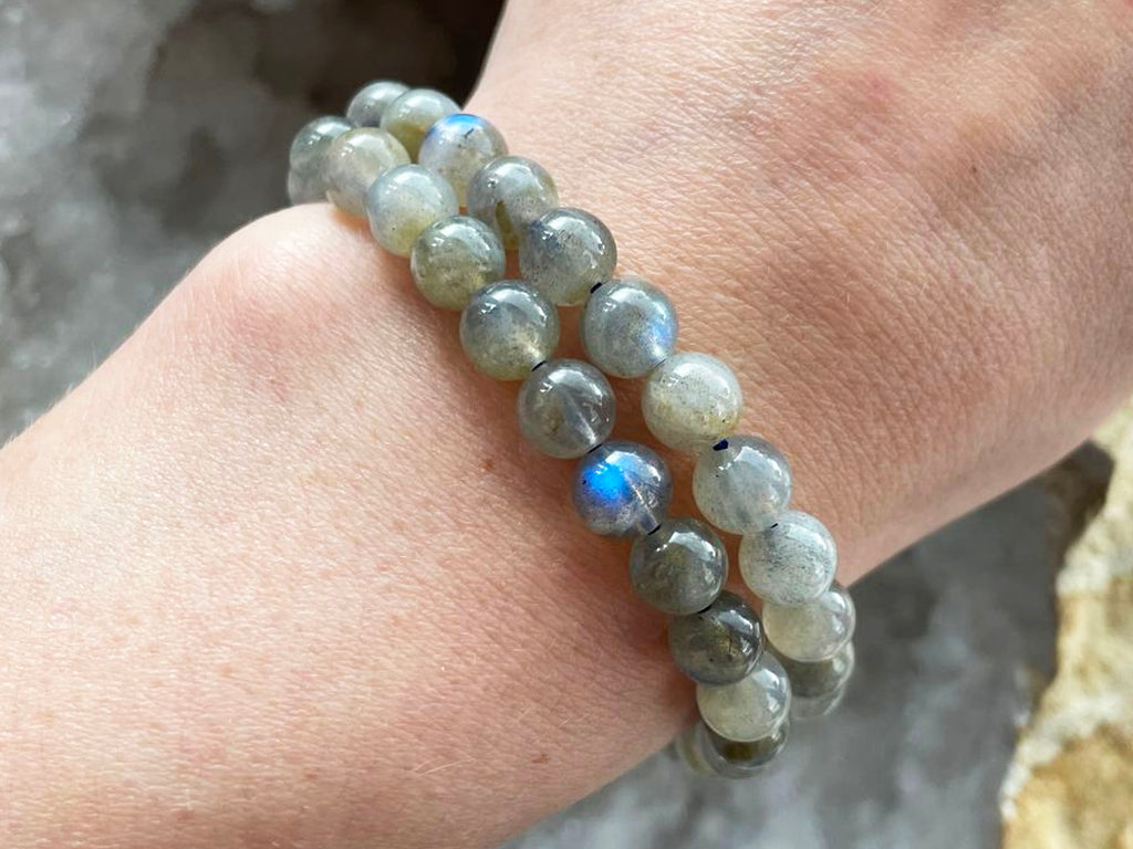 Flashy Labradorite Beaded Bracelet