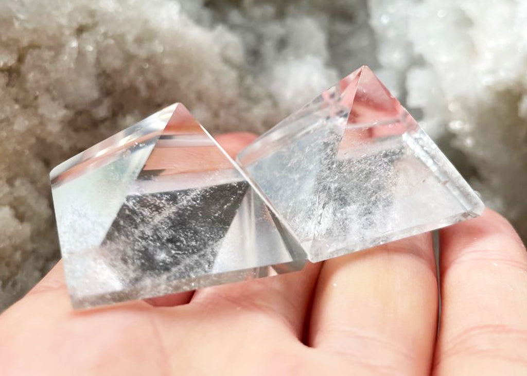 Mini Polished Clear Quartz Pyramid