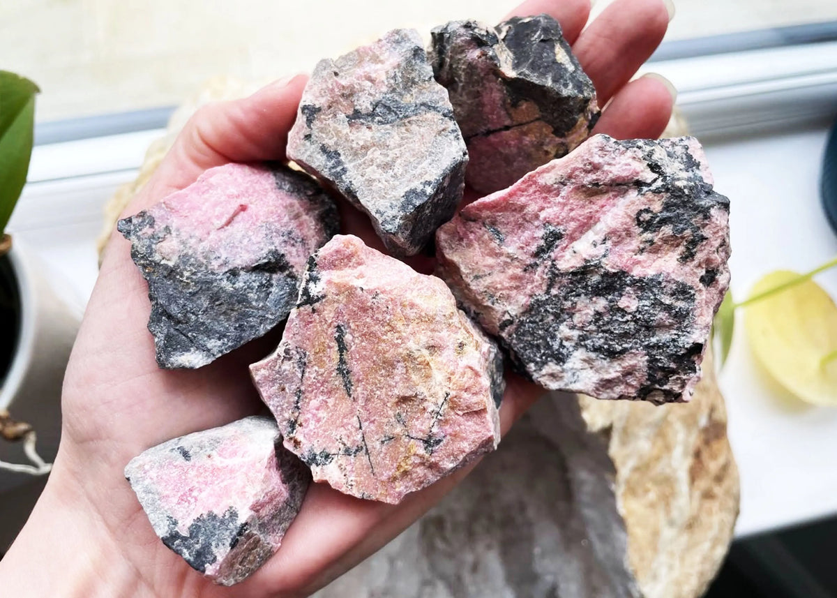 Raw/Rough Rhodonite Chunks – Hart, Body and Soul