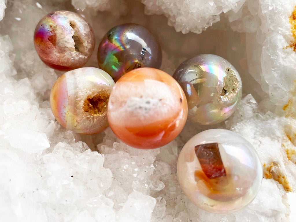 Polished Druzy Agate Aura Mini Sphere