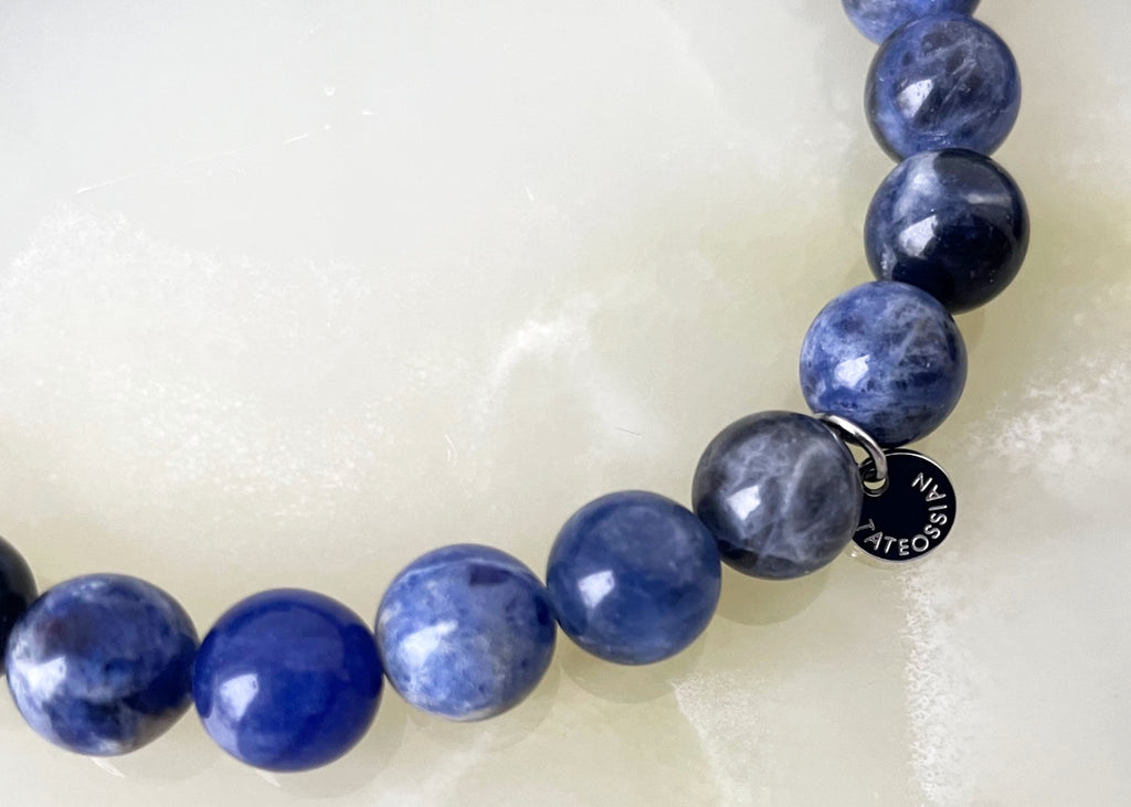 Mens Tateossian Sodalite Beaded Bracelet