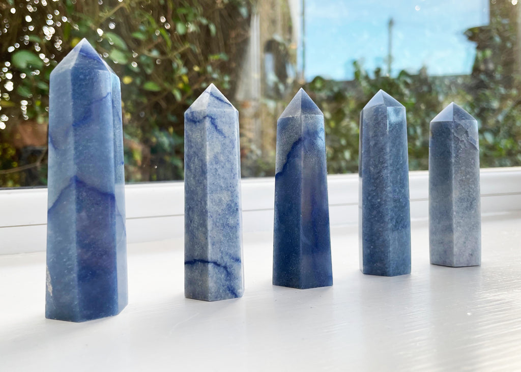 Blue aventurine towers