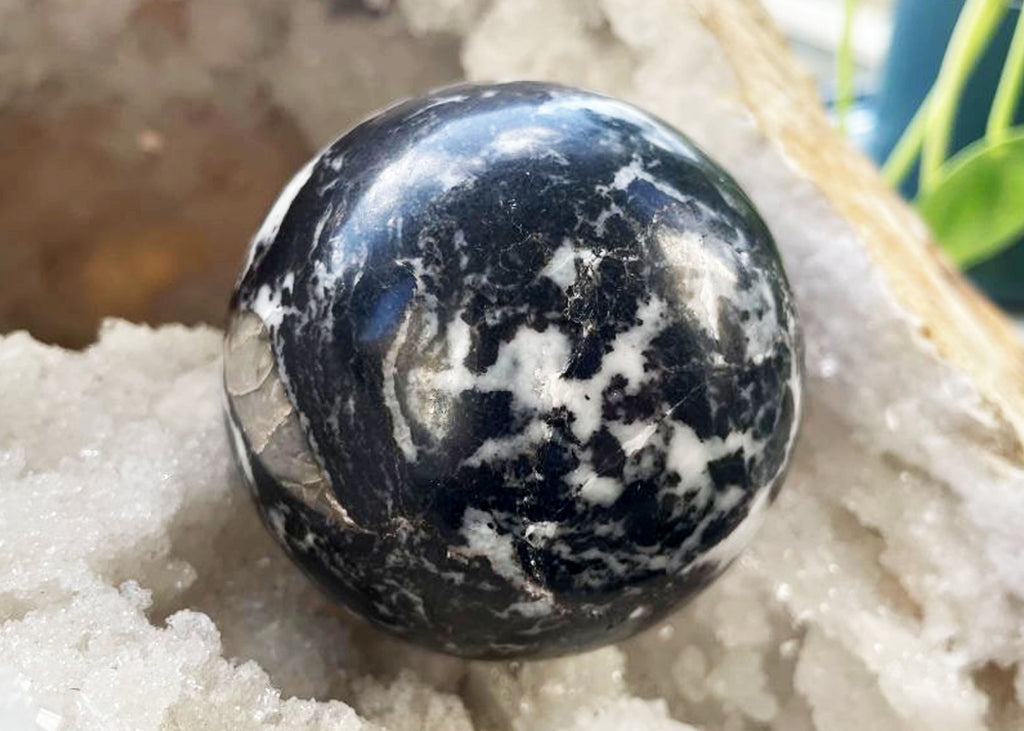 Large Polished Zebra Jasper Sphere