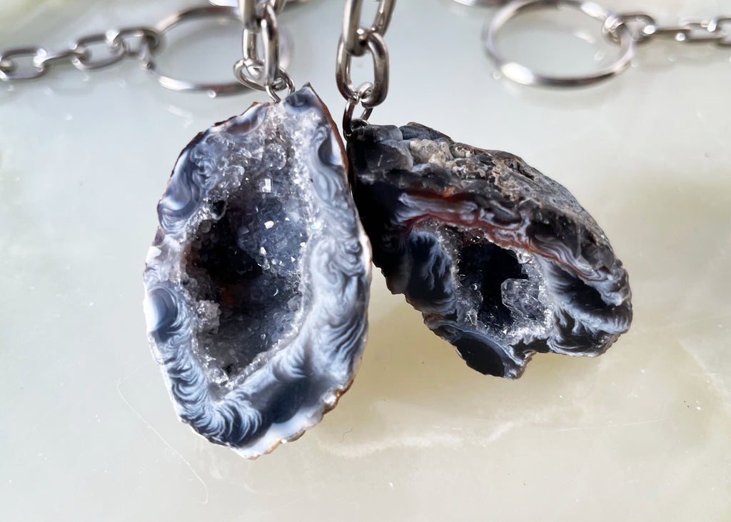 Agate Geode Keyring