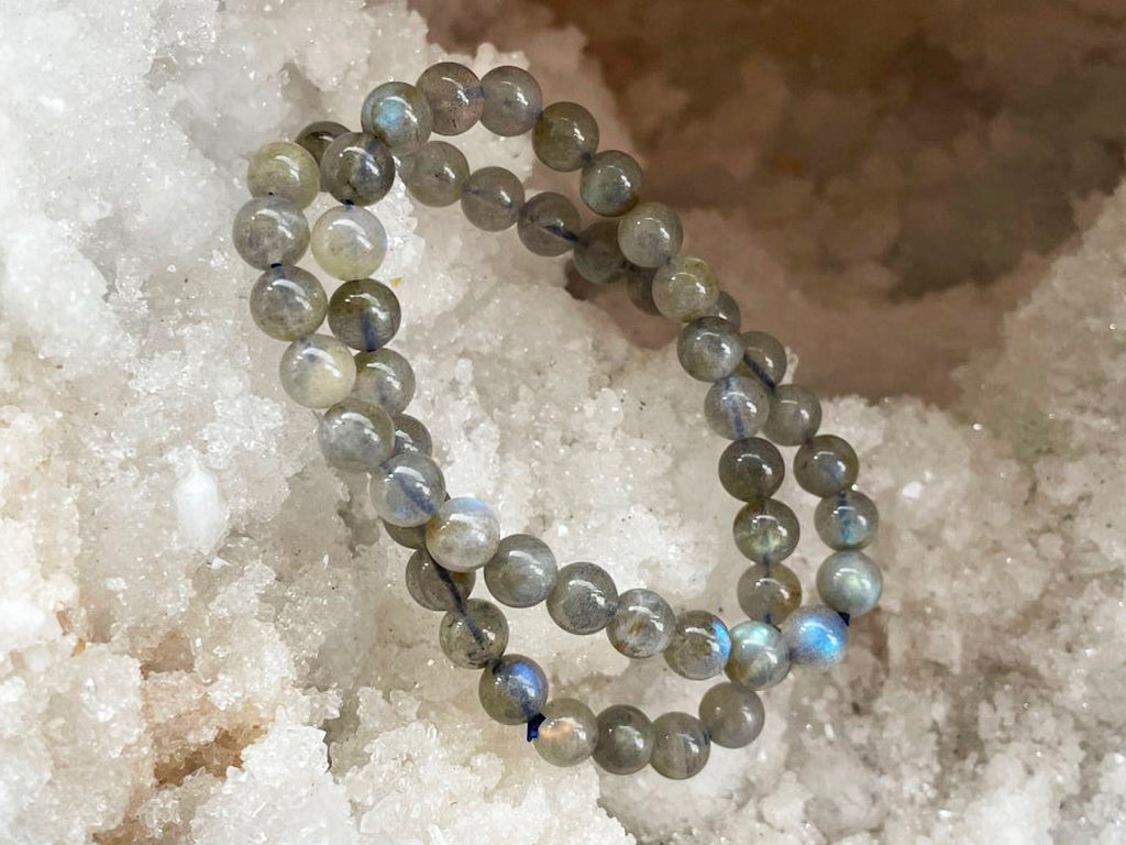 Flashy Labradorite Beaded Bracelet