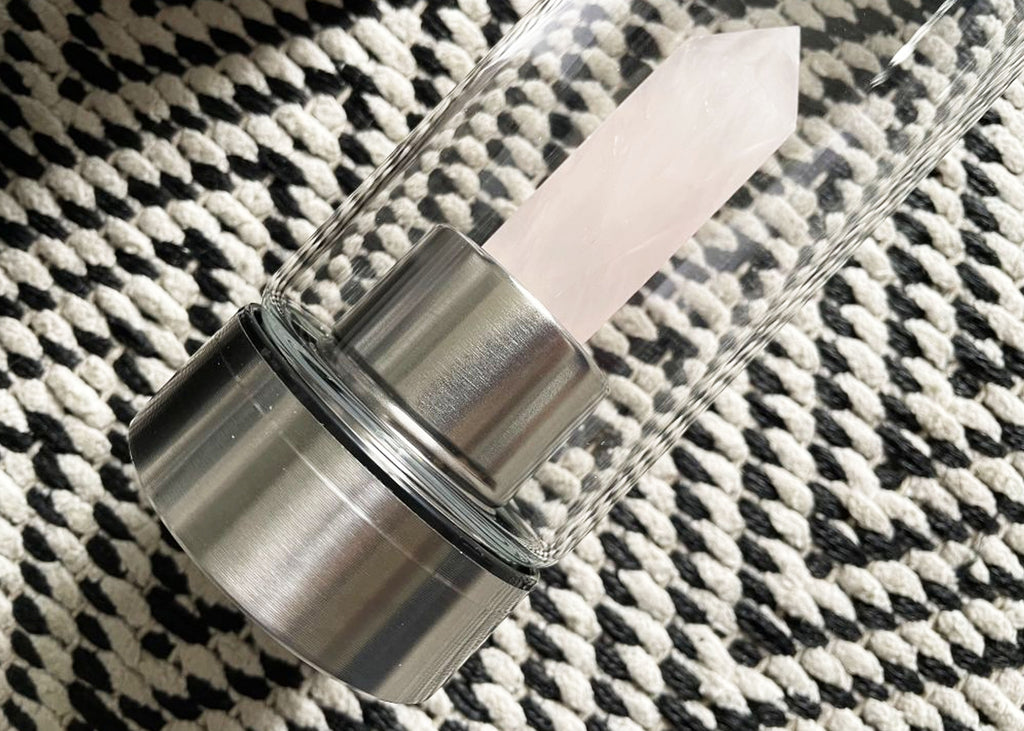 Rose Quartz Purifying Glass Water Bottle