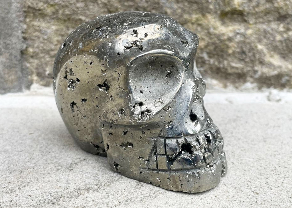 Large Druzy Pyrite Skull