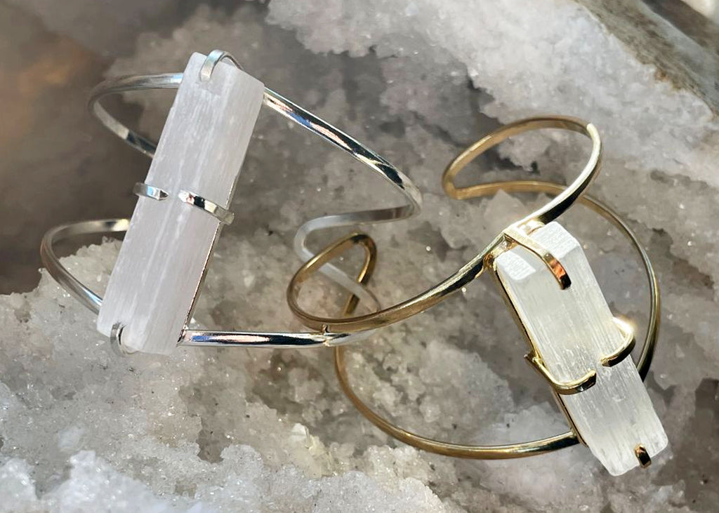 Natural Raw Selenite Bangle