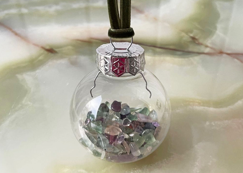 Rainbow Fluorite Crystal Christmas Tree Bauble