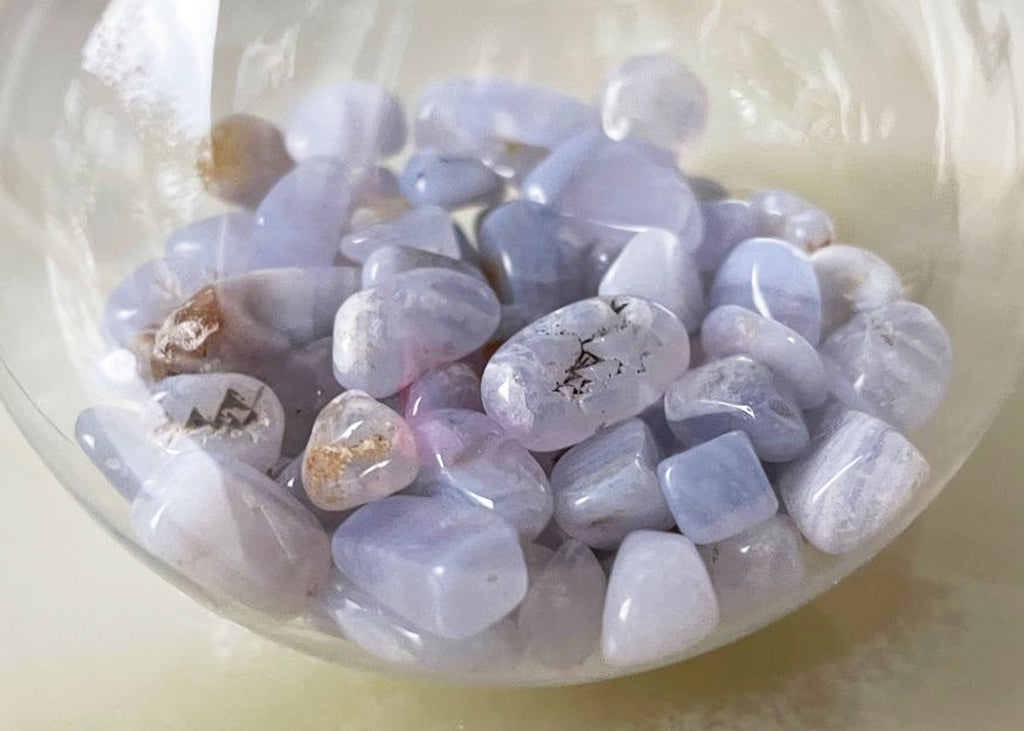 Blue Lace Agate Crystal Christmas Tree Bauble
