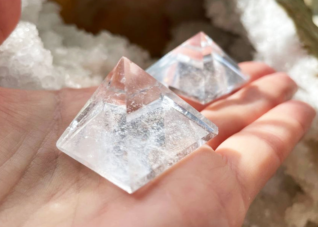 Mini Polished Clear Quartz Pyramid